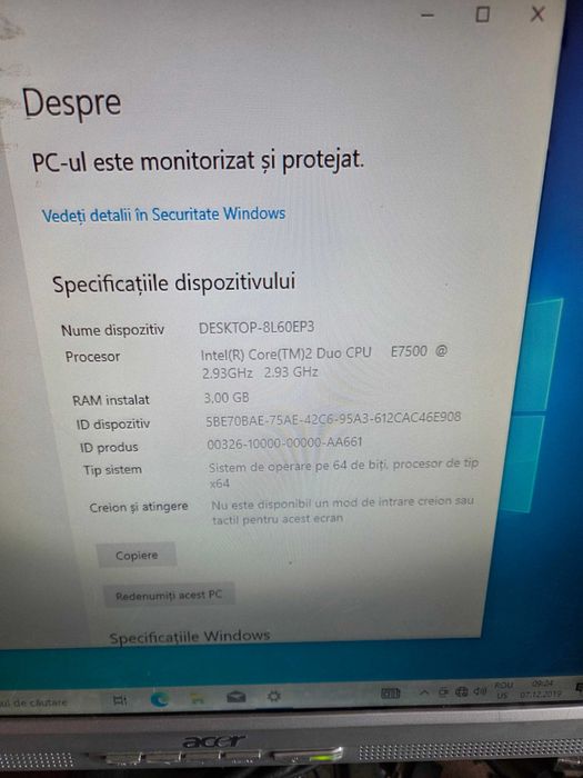 placa de baza LENOVO unitate PC - LENOVO - cu procesor I3 si 4 Gb ram
