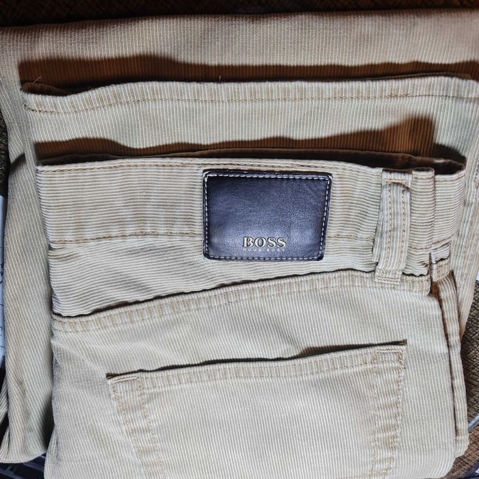 Pantaloni jeans BOSS de la Hugo Boss kaki reiat blugi mărimea 33/32