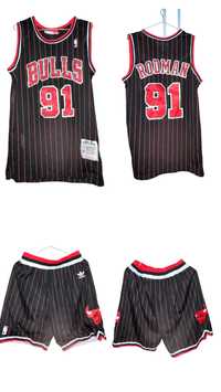 maiou si pantaloni scuri set nba denis rodman chicago bulss