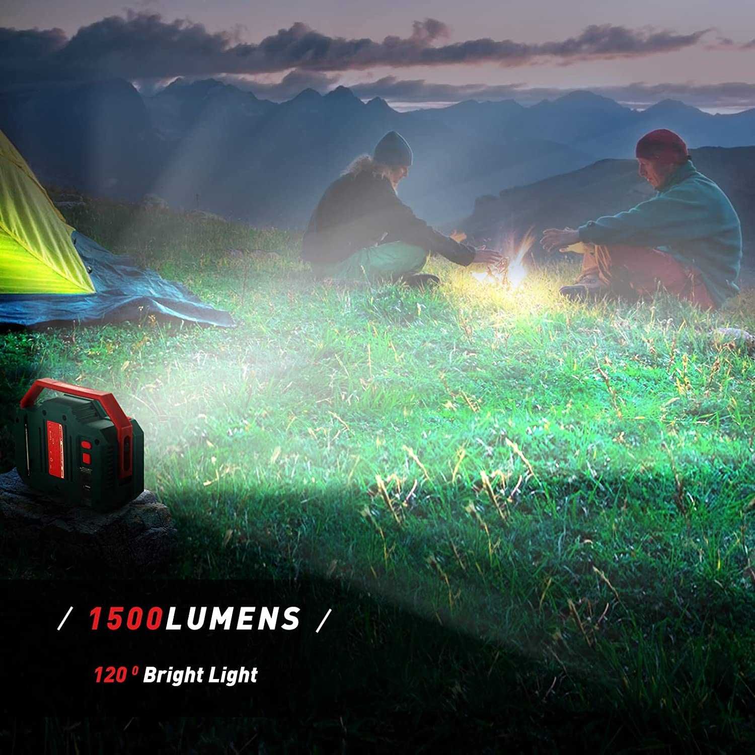 Radio camping portabil cu Bluetooth, lanterna LED 1500 Lm, 8000 mAh