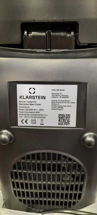 Нов неизползван автомат за охлаждане и наливане на бира Klarstein Skal