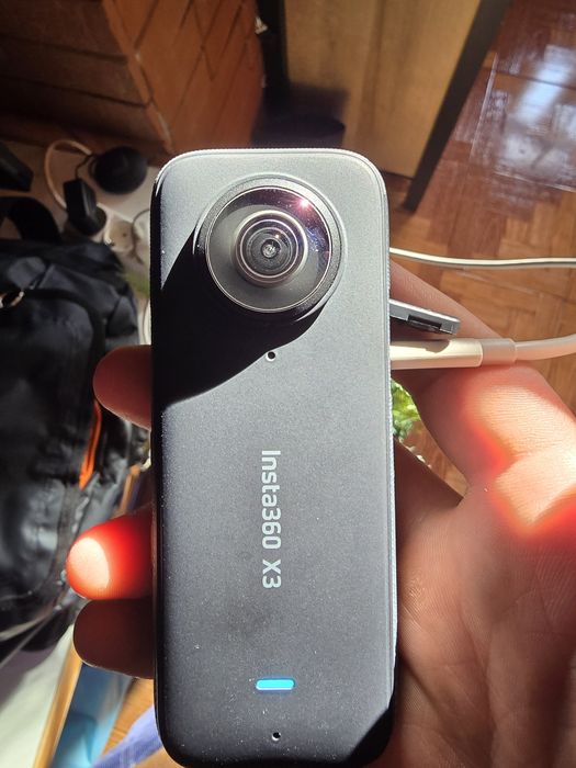 Insta 360x3+card128gb+selfiestick+brau