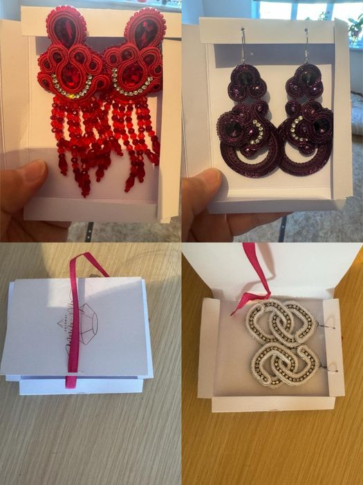 Сутажные Серги ,ручная работа.