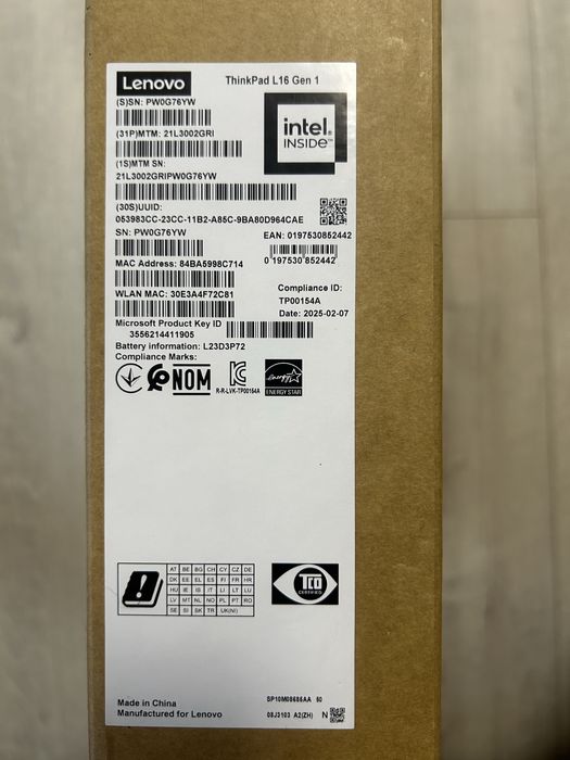 Vand Laptop Lenovo ThinkPad L16 Gen 1 Sigilat