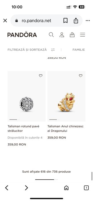 Charm original nou pandora cu bon