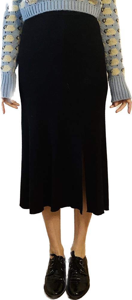 Fusta midi dreapta S tricot caldiroasa iarna toamna