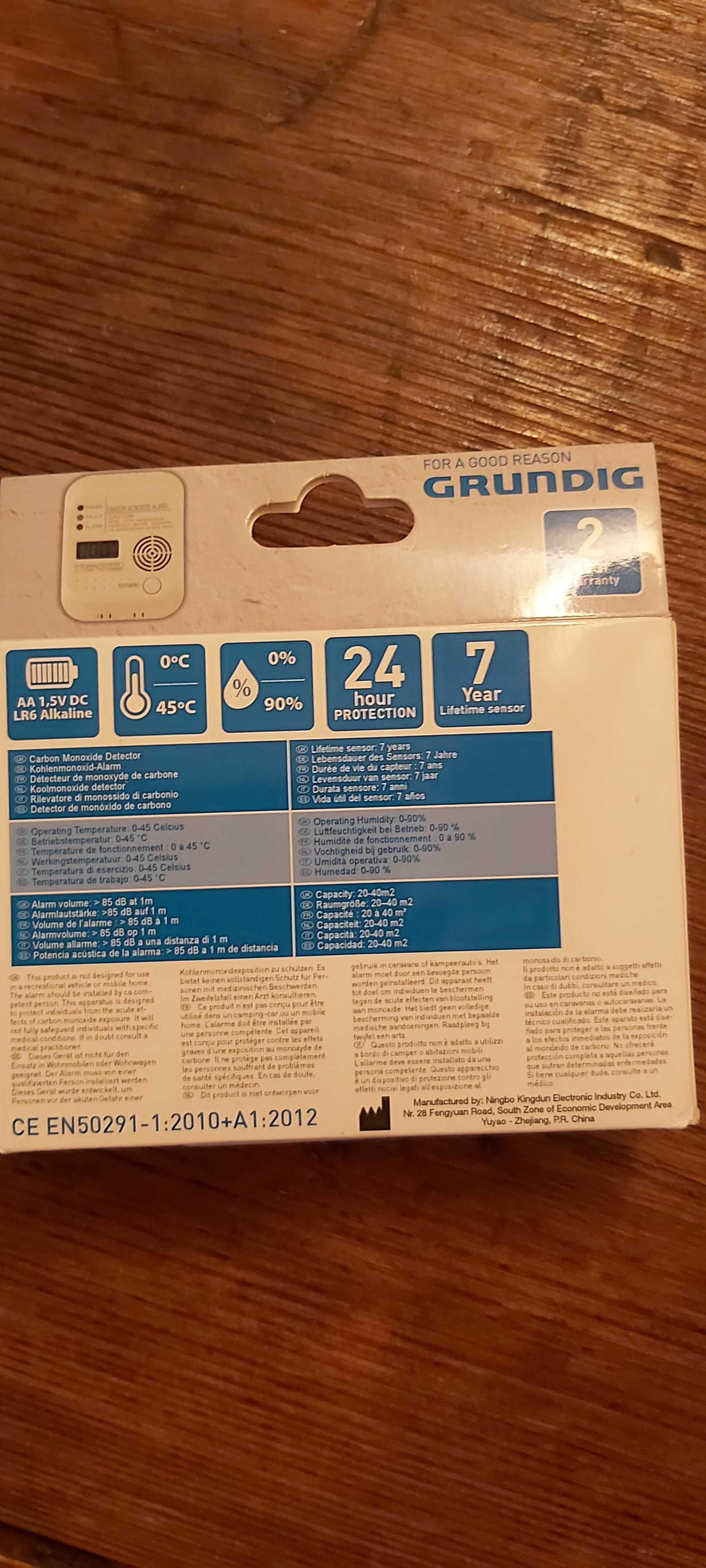 Detector monoxid de carbon marca GRUNDIG Germania
