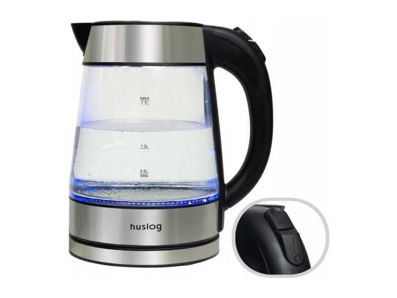Стъклена Електрическа Кана за Вода Huslog AK-0537 – 1.7L, 2200W