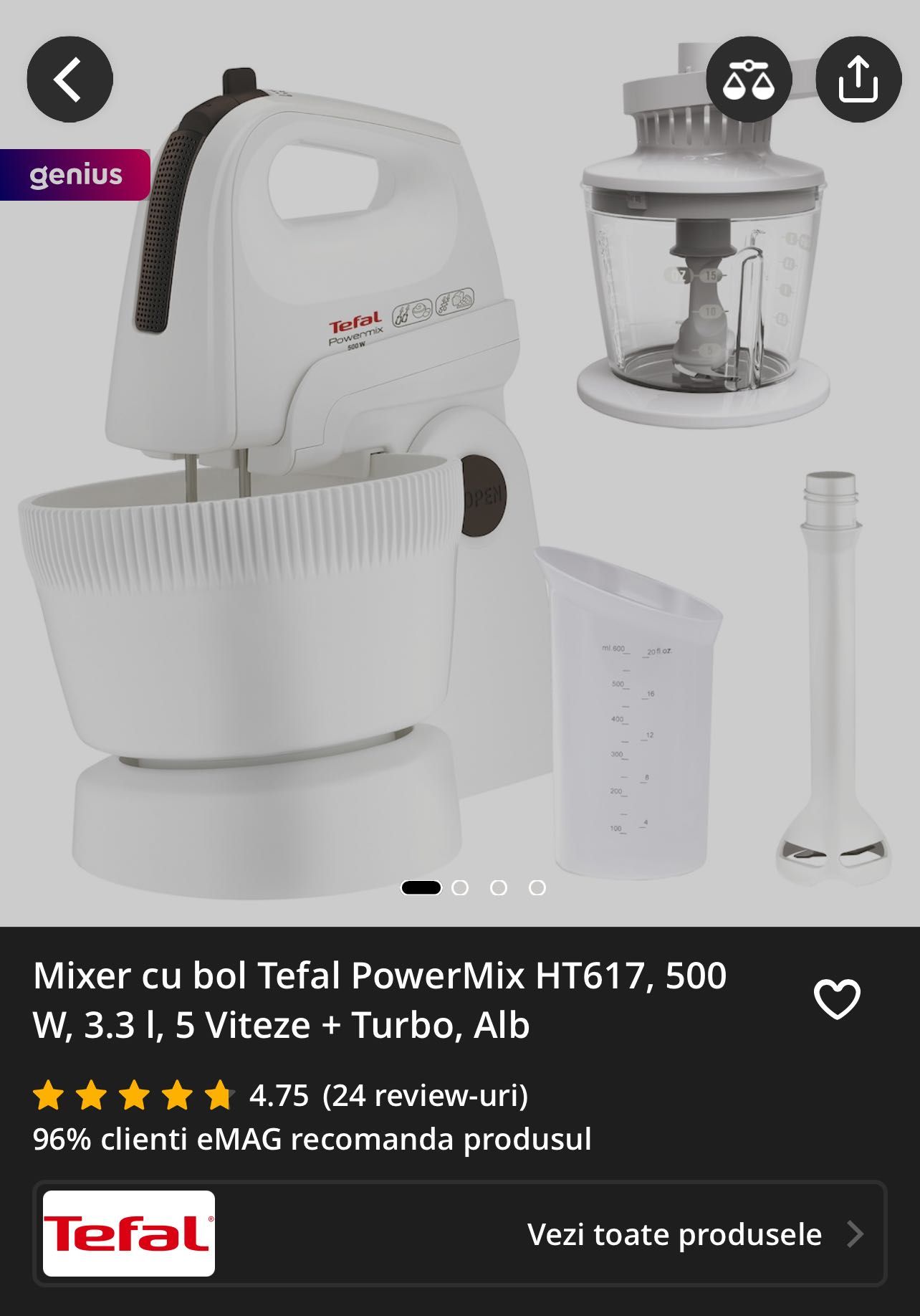 Stand Mixer Tefal Powermix 500W