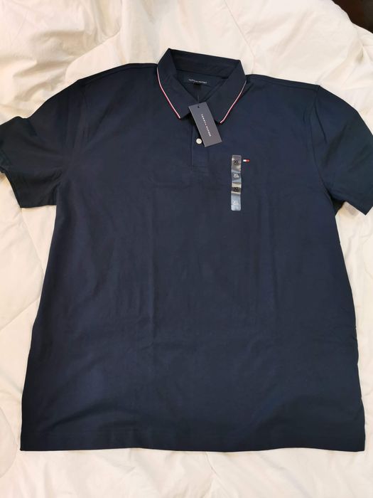 TOMMY HILFIGER - Tricou albastru guler polo
