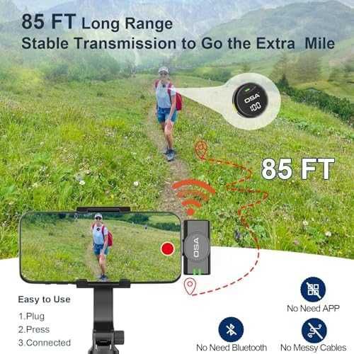 Нов Безжичен микрофон за iPhone Android TikTok Vlog USB-C 40 часа