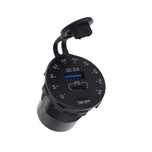 Incarcator incastrabil Auto ATV Moto USB + Type C cu Voltmetru