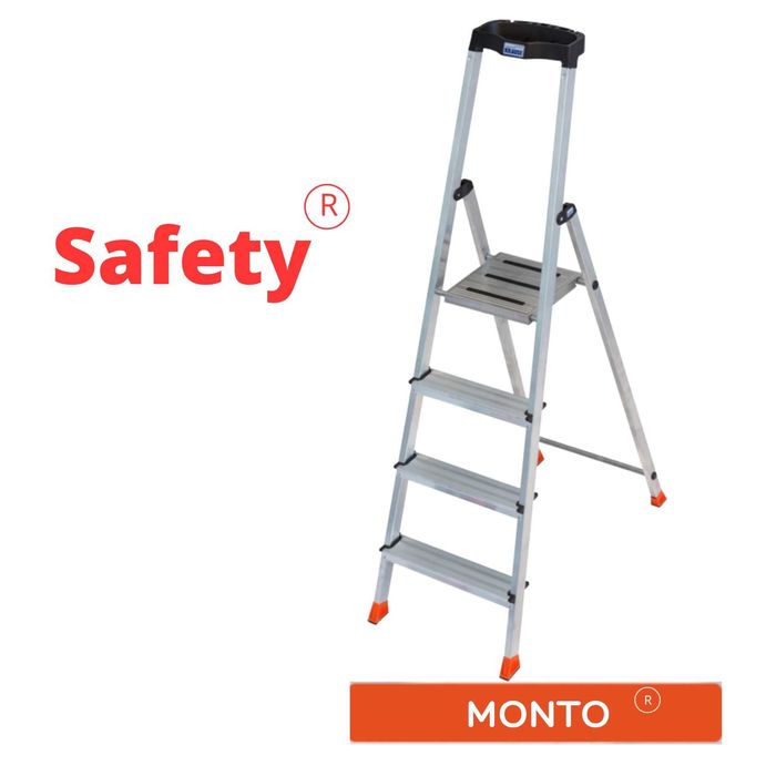 Стремянка (лестница), алюминиевая  от 4 до 8 ступеней MONTO Safety