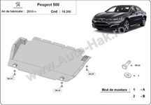 Scut motor metalic Peugeot 508 2011-2018 - otel 2mm