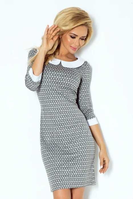 Rochie scurta cu guler alb