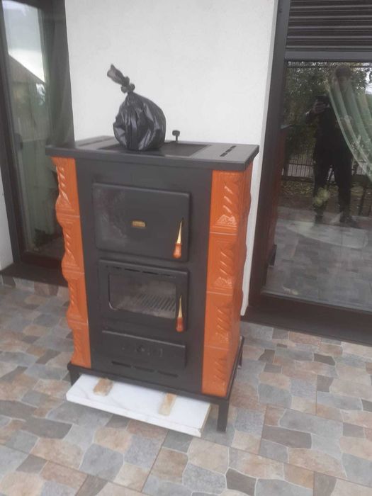 Termosemineu pe lemne, brichete, carbune Prity S3W13 K, teracota