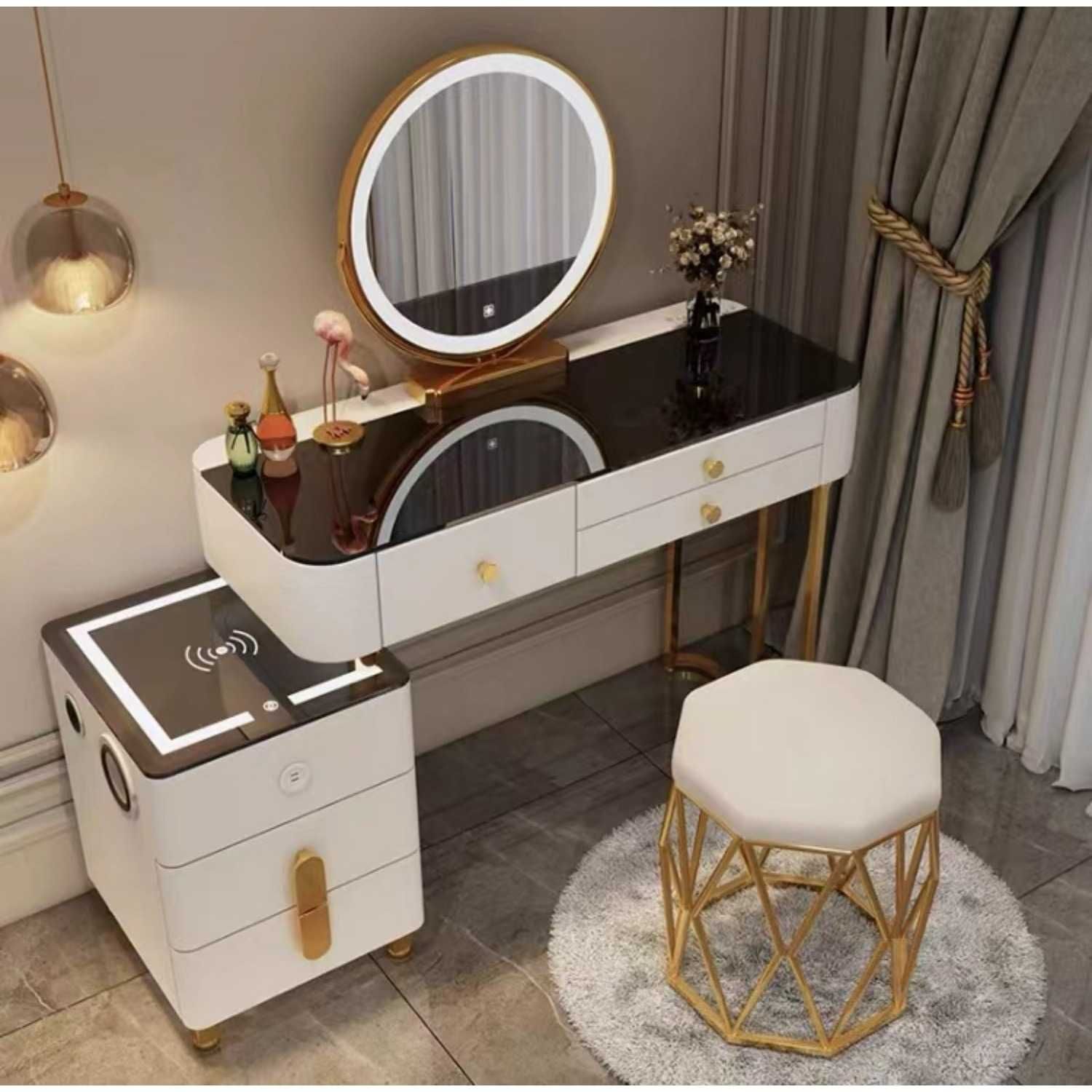Сет тоалетка,  100х30х76h сm, кремав цвят