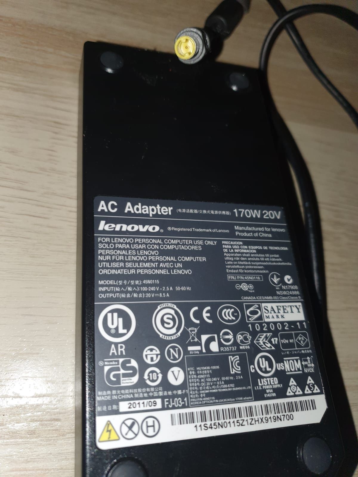 Incarcator original laptop Lenovo 170w 20v 8.5a 45N0115