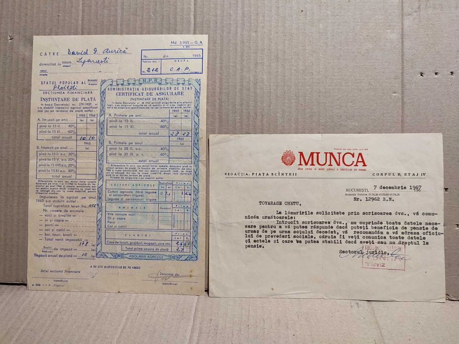 Certificate, adeverinte, chitante, diferite extrase, etc.