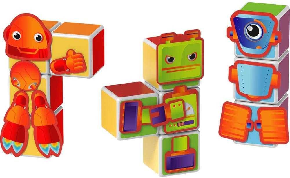 Set de constructie magnetic Geomag, Robot, 11 piese