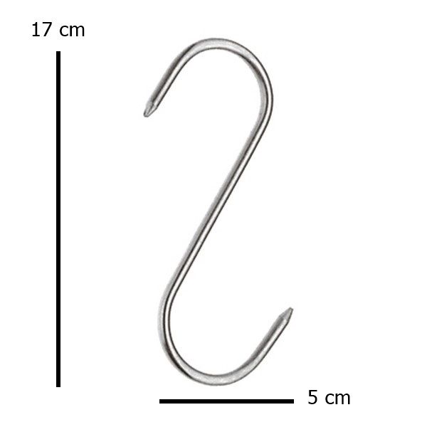 Set sase Carlige afumatoare carne , macelarie IdeallStore® , 17 cm
