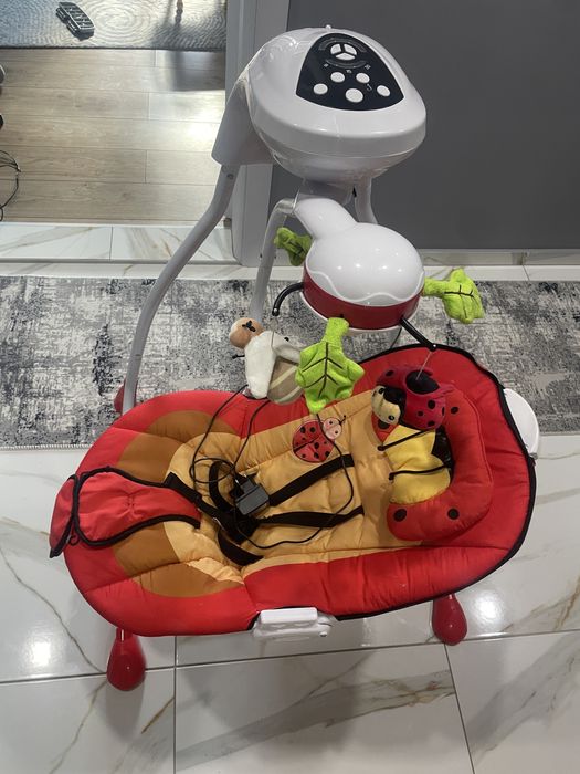 Електрически шезлонг и люлка Caretero - Bugies, Red