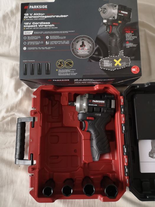 Pistol impact prezoane NOU Parkside negru pe acumulator 12V (neinclus)