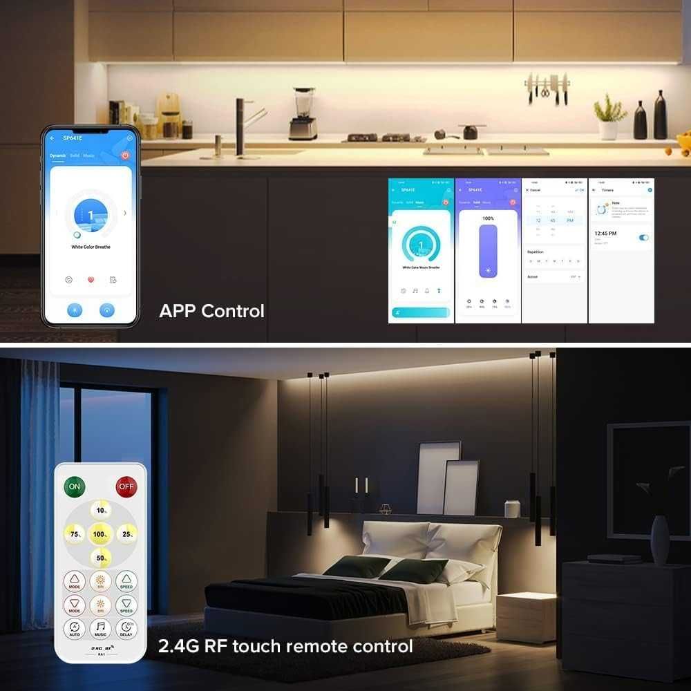 НОВА! LED лента FCOB 24V 5м, 4000K, с Bluetooth и захранване
