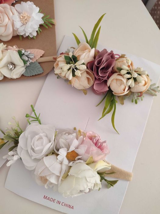 Бебешки ленти за коса с цветчета