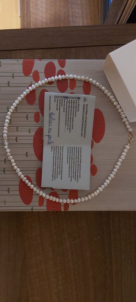Colier cu perle si aur 14k, brand Loor