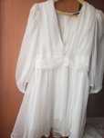 Rochie alba matase marca Poema