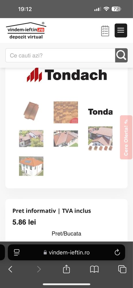 Tigla ceramica pentru cladire de 500mp