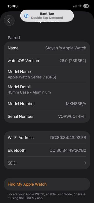 Apple watch 7 45mm Blue GPS