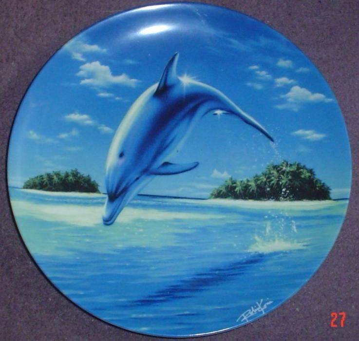 Farfurii noi, delfini portelan fin Coalport Anglia certificate