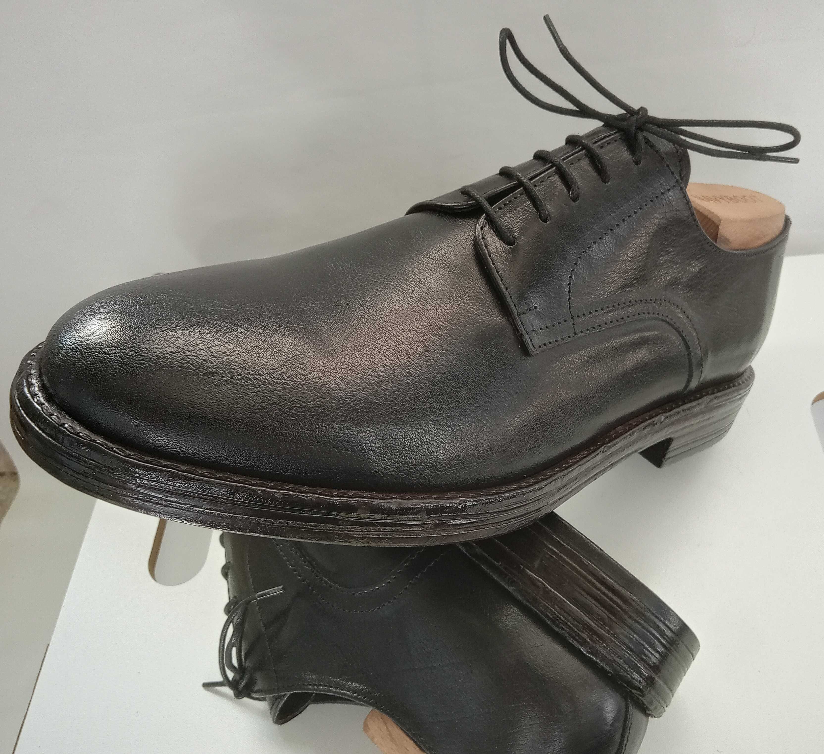 Pantofi derby 40 plain toe Bata Italy NOU piele naturala moale