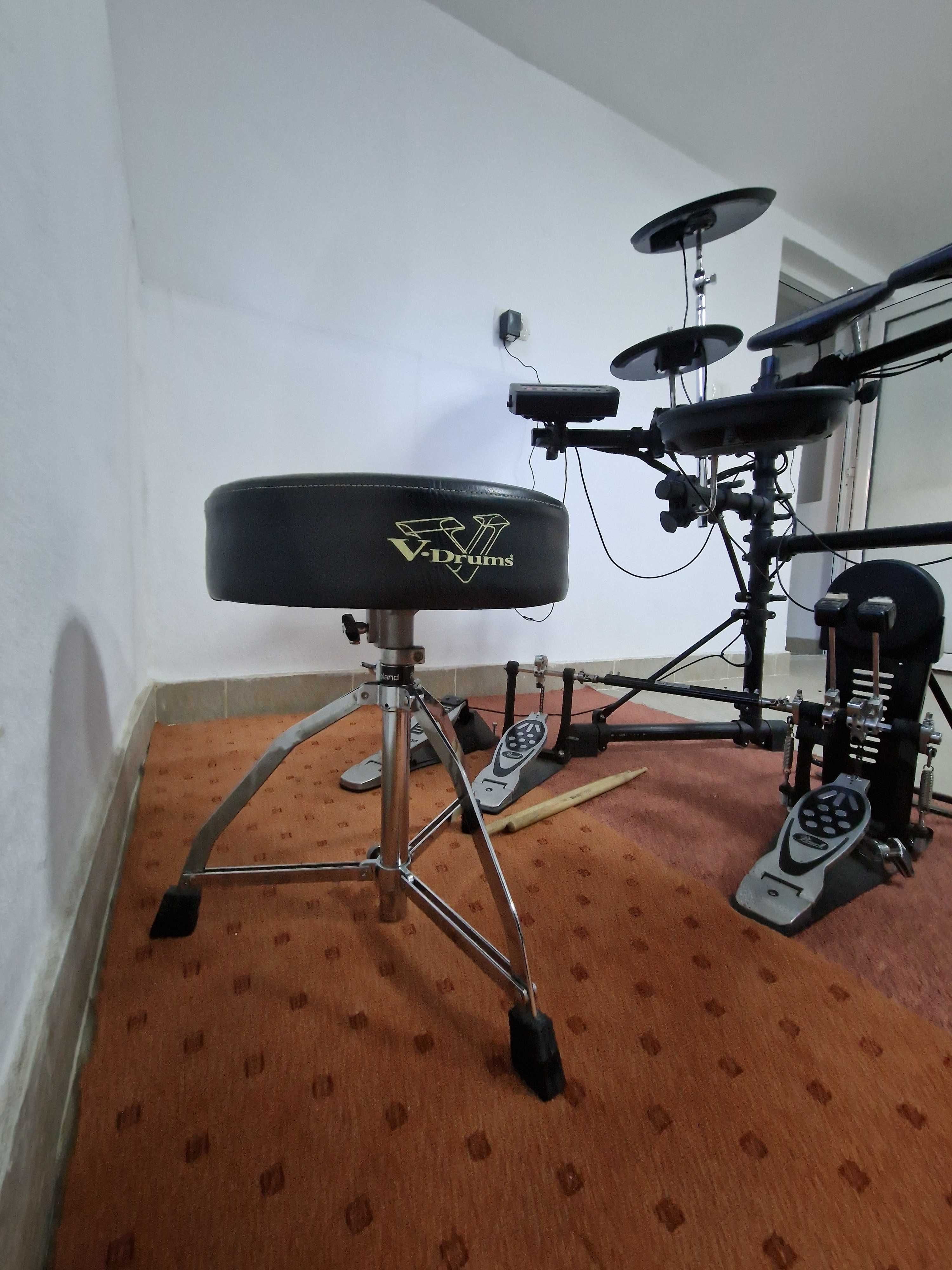 Set tobe electronice Roland V-Drums TD3,pedala dubla Pearl,Boxa Sony