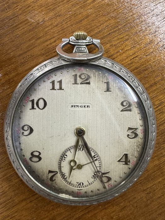 Джобен часовник SINGER-сребърен