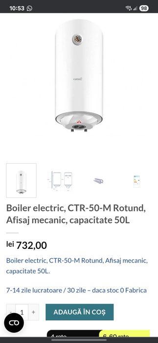 Boiler electric 50 de litri