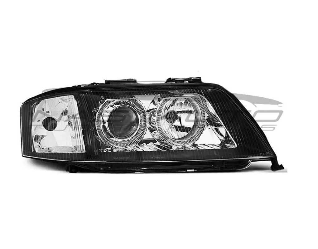 XENON Фарове с ангелски очи Черни за AUDI A6 05.97 - 09.99