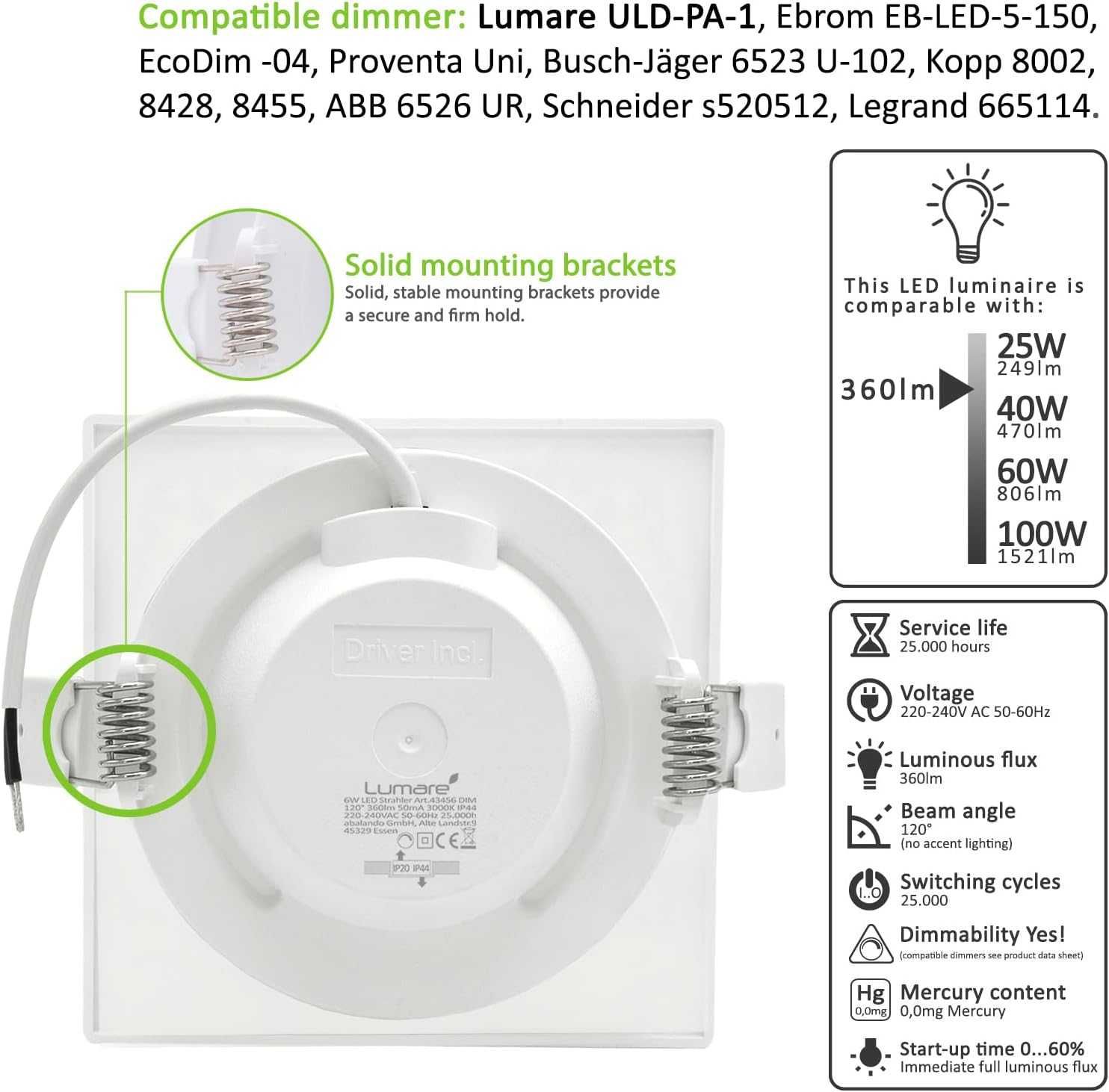 ПРОМО! LED плафони за баня 6W с вграден траф