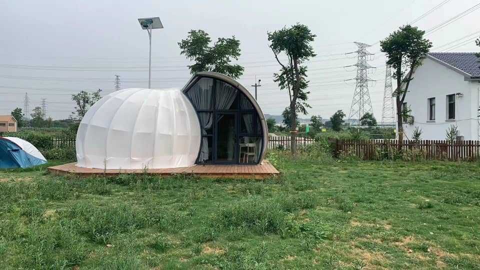 Cort glamping de lux EKO S,30 mp,structura metalica,garantie 15 ani