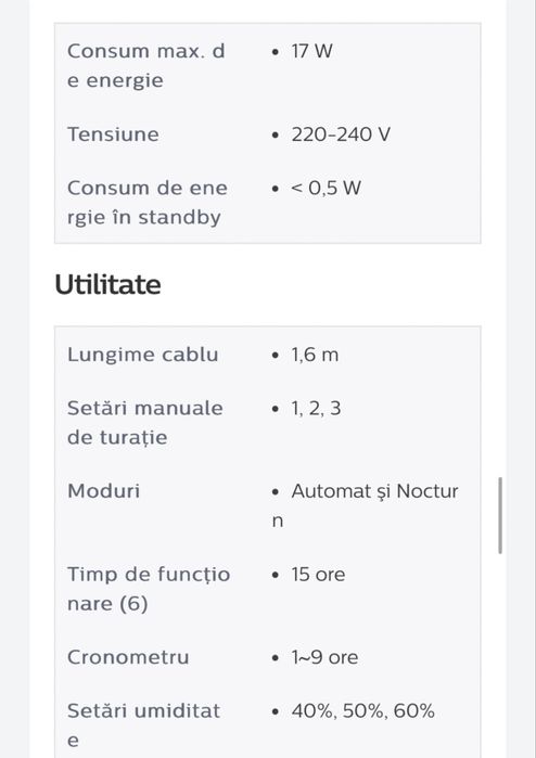 umidificator de aer Philips 2000 Series, folosit putin