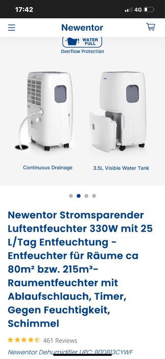 Vand dezumidificator portabil newentor