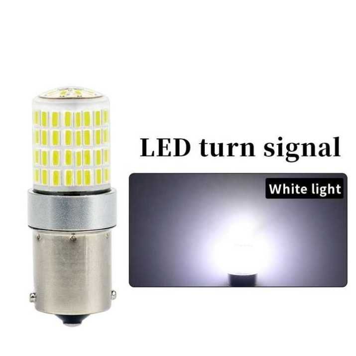2 броя LED крушки BA15s бяла светлина 12V/24V за автомобил и камион