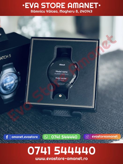 Smartwatch HUAWEI Watch 5 Black 46mm RTS-AL00 Fluoroelastomer Strap