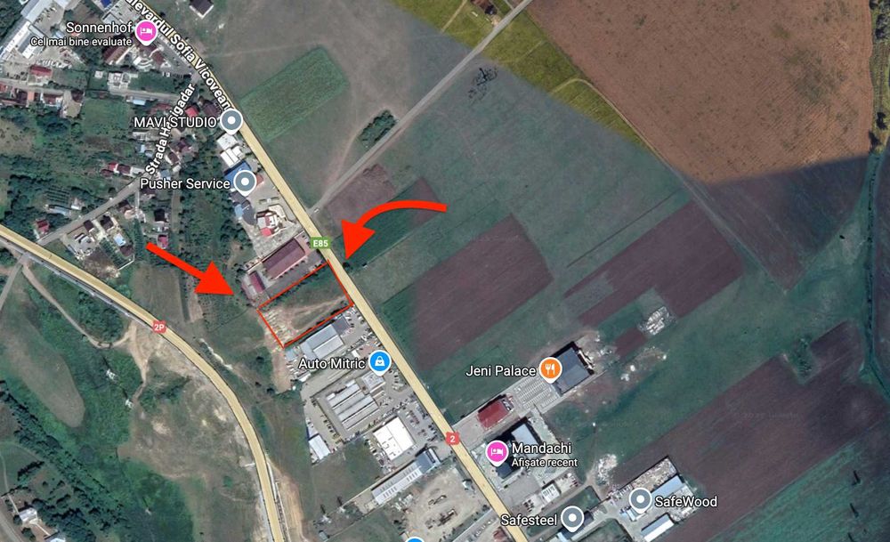 Teren 5.000 mp pe E85 – zonă comercială, lângă reprezentanța Citroën