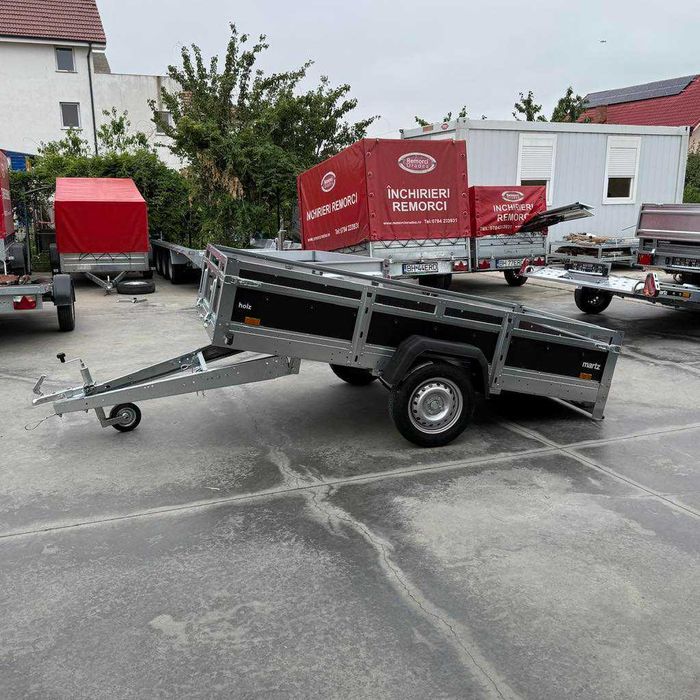 Remorcă auto Martz Holz 264R pe foi de arc 750kg basculabila