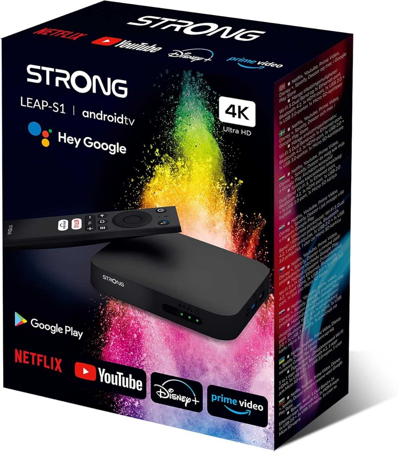 TV Box, медия плеър, Strong Leap S1, Андроид ТВ/Android TV 12, Netflix