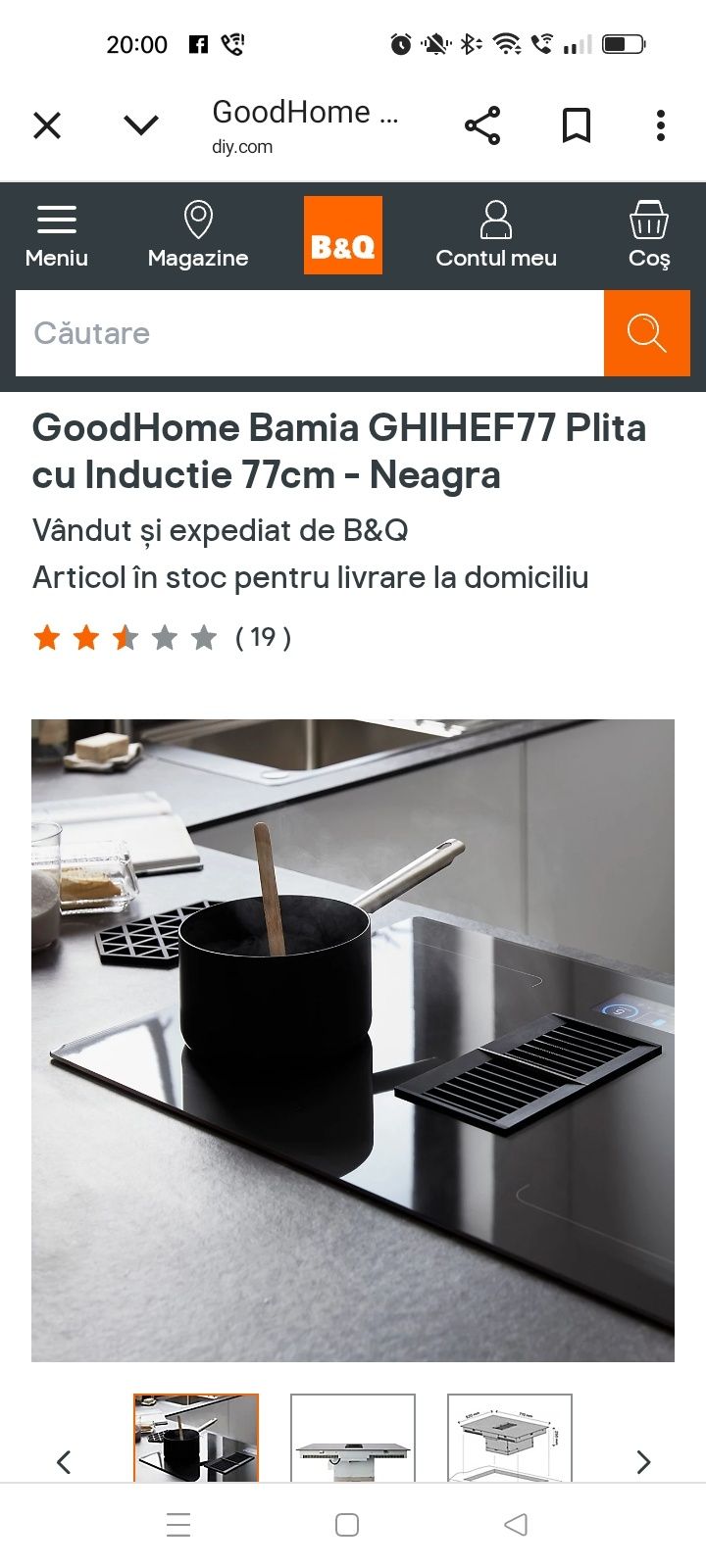 GoodHome Bamia GHIHEF77 Plita cu Inducției 77cm - cu hotă incorporata