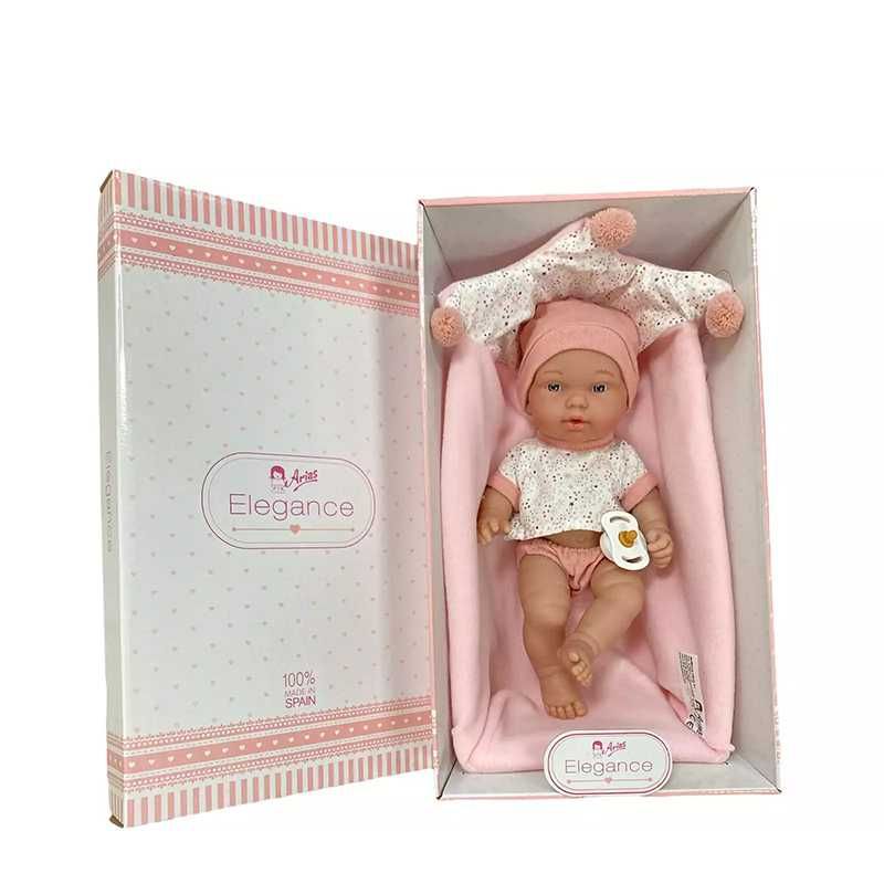 Papusa Bebe Elegance Pillines Roz cu cos, 26 cm, noua